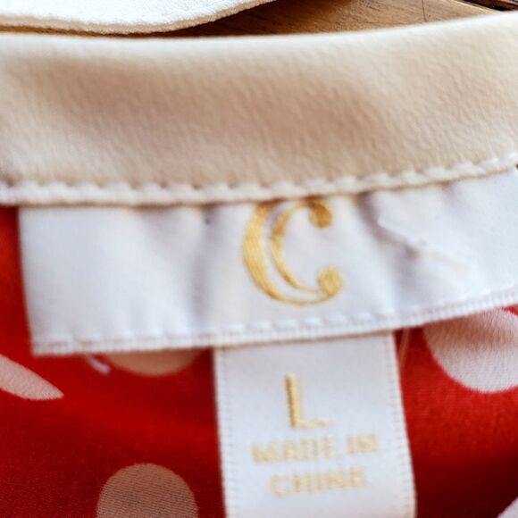 🔺️Charming Charlie Red Polka Dot Print Sleeveless Top Large - Picture 10 of 12